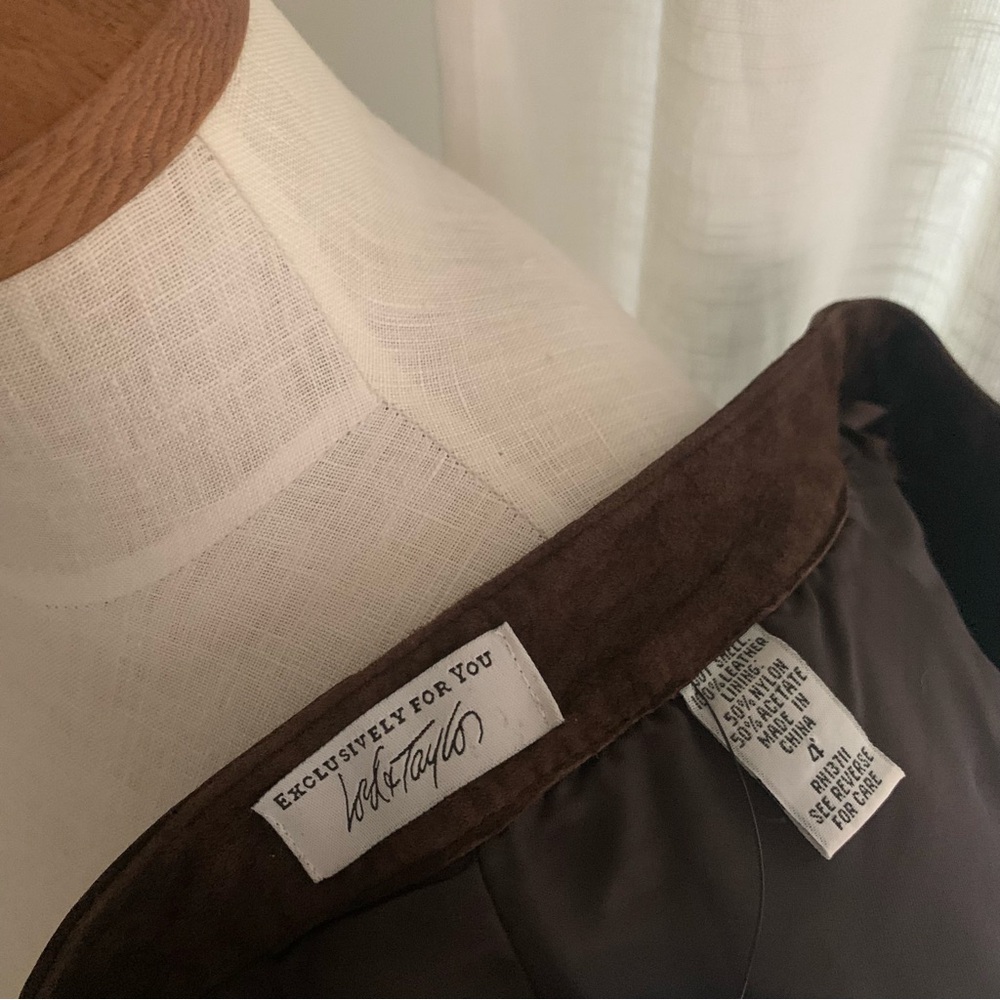 Lord & Taylor Brown Suede Pants - Picture 4 of 15